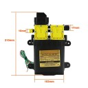 Vysokotlaké zemědělské čerpadlo 12 V s tlakem 8,3 bar a průtokem 10 l za minutu o rozměrech 210 x 103 mm v černo-žlutém provedení 4