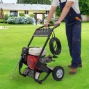 Vysokotlaký čistič benzínový Motor 7,5 HP tlak 170-190 barů 5 trysek a stříkací pistole Železo i PVC Černá a červená Na dvůr auta a terasy 10