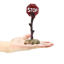 Výstražná značka STOP do akvária 6,5 x 4,5 x 16 cm Živicová akvarijná dekorácia Varovné znamenie Bezpečné príslušenstvo k akváriu 3