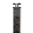 Výsuvná stolní zásuvka 110–250V se 3 zásuvkami a 2 USB porty 2,4 A Zásuvkový blok EU 16A s 2m kabelem 3G*1,5 mm² Domácnost Kancelář 4