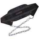 Vzpěračský pás s řetězem 170 x 16,5 cm pro posilování s přidanou zátěží, textilní dip belt pro shyby, kliky a kondiční trénink 2