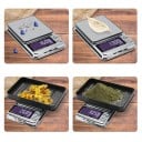 Waga cyfrowa do biżuterii do 1500 g z dwustopniową dokładnością 0,01 g do 200 g / 0,1 g do 1500 g Stalowa powierzchnia ważąca Ładowanie USB Liczenie 2
