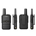 Walkie Talkies Infantiles 2 Pzs con Botón PTT y Clip 8,5 cm Estaciones de Radio Compactas con Carga USB y Conector para Auriculares 5
