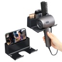 Wall Bathroom Shelf for Hairdryer 16.5×7×12.5 cm Holder with Hole 5 cm Organiser with Compartment for Comb Cosmetic Accessories Storage Shelf 7