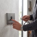 Wall Computer Socket RJ45 for Internet and LAN, Single, Stainless Steel, Grey, Flush Mount for Home and Office, EU 4
