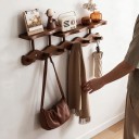 Wall Hook 52 x 10 x 16 cm with 6 Multifunctional Hooks and Two Shelves in Wavy Shape Organiser for Clothes and Keys in the Hallway 4