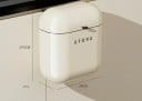 Wall-Mounted Bin with Flip Lid 12 L 26 x 20 x 29.5 cm Plastic Creamy White for Kitchen Bathroom and Office 3