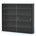 Wall-Mounted Display Cabinet 80 x 60 x 9.5 cm Wall Shelf With Transparent Sliding Doors 5 Shelves Load Capacity 2 kg Black For Collections and Figurines 1