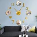 Wall-Mounted Self-Adhesive Clock with Photo Frames 6