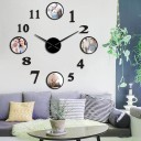 Wall-Mounted Self-Adhesive Clock with Photo Frames 7