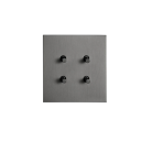 Wall-mounted Toggle Switch Fourfold Alternating 4 Gang 2 Way EU, 86 x 90 mm, Stainless Steel, Grey, for Domestic and Commercial Spaces 1