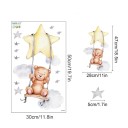 Wall Sticker 50 x 30 cm Teddy Bear on a Swing Translucent Matt Vinyl Cute Decoration for Children's Room Delicate Wall Ornament 2