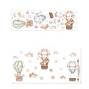 Wall Sticker 92 x 42 cm Animals in Flying Balloons Translucent Matte Vinyl Decoration for Children's Room Easy Application 1