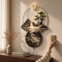 Wand-LED-Licht mit Bild 50 x 70 cm Koi-Karpfen Berge und Baum Acryl und Metall Warmweißes Licht Moderne Wanddekoration 7