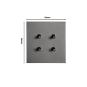 Wand schakelaars 4-voudig wisselschakelaar 4 Gang 2 Weg EU, 86 x 90 mm, roestvrijstalen metalen, grijs, voor huishoudelijk en commercieel gebruik 2