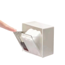 Wandaufbewahrungsbox 2 Stück mit Klappdeckel 8,5 x 8,5 x 4,5 cm Kunststoff transparenter Organizer für Wattepads und Kosmetik 2