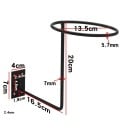 Wandbeugel voor helm ronde houder 13,5 cm wandplaat gelakt metaal hoogte 30 cm uitsteeklengte 16,5 cm voor motor- en fietshelmen 2