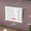 Wandkast voor router 39 x 9 x 27 cm Hout-kunststof wandplank met deuren Opbergdoos voor WiFi-modem 5