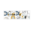 Wandsticker-Set 90 x 30 cm PVC Technische Verkehrsmittel Baumaschinen Kinderzimmer Dekoration Bunte Aufkleber 1