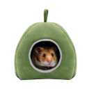 Warm Bed for Rodents 22 x 22 x 15.5 cm Green Plush House with Opening 9.5 cm Soft Nest Made of Foam and Plush for Small Pets 4