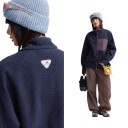 Warm Fleece Jacket with Zip Stand-up Collar, Chest Pocket and Side Zip Pockets, Structured Pattern, Loose Fit, Unisex 7