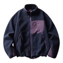 Warm Fleece Jacket with Zip Stand-up Collar, Chest Pocket and Side Zip Pockets, Structured Pattern, Loose Fit, Unisex 4