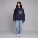 Warm Fleece Jacket with Zip Stand-up Collar, Chest Pocket and Side Zip Pockets, Structured Pattern, Loose Fit, Unisex 6