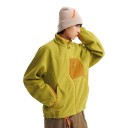Warm Fleece Jacket with Zip Stand-up Collar, Chest Pocket and Side Zip Pockets, Structured Pattern, Loose Fit, Unisex 14
