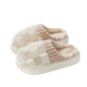 Warme geruite pantoffels voor dames met zachte zolen, harige antislip pantoffels voor thuis, comfortabele pantoffels voor de winter, zachte, warme schoenen 3