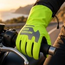 Warme, wasserdichte und winddichte Motorradhandschuhe mit verlängertem Bündchen und verstellbarem Kordelzug für Fahrten bei Kälte Unisex 3