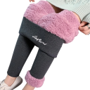 Warme Winterleggings für Damen mit Fell Hohe Taille Elastische Leggings in Knöchellänge Isolierte Hose für den Winter Bequeme Wintersportleggings 3