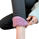 Warme Winterleggings für Damen mit Fell Hohe Taille Elastische Leggings in Knöchellänge Isolierte Hose für den Winter Bequeme Wintersportleggings 2