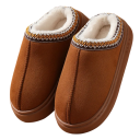 Warme winterpantoffels met zachte vacht Huispantoffels met een hoger plateau Decoratieve borduursels Warme comfortabele pantoffels Antislipzool 3