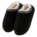 Warme winterpantoffels met zachte vacht Huispantoffels met een hoger plateau Decoratieve borduursels Warme comfortabele pantoffels Antislipzool 1