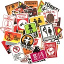 Warning Stickers 50 pcs 2