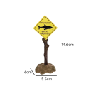 Warnschild für das Aquarium 6,5 x 4,5 x 16 cm Dekoratives gelbes Warnzeichen Harzdekoration Sicheres Zubehör für das Aquarium 3