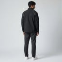 Wasserdichte Motorradjacke mit Kapuze Unisex Stehkragen und verstellbare Manschetten Material PU und TPU Schwarz mit weißen Streifen Regenjacke 7