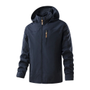 Wasserdichte Softshelljacke für Herren mit Kapuze Winddichte Wanderjacke mit Taschen Outdoorjacke für Frühling und Herbst mit Reißverschluss 2
