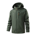 Wasserdichte Softshelljacke für Herren mit Kapuze Winddichte Wanderjacke mit Taschen Outdoorjacke für Frühling und Herbst mit Reißverschluss 4