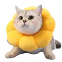 Wasserfester Schutzkragen für Katzen 2 - 4 kg in Form einer Sonnenblume Weicher Plüschkragen gegen Beißen und Lecken Wundheilung Größe S 1