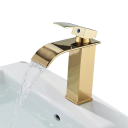 Wastafel waterval kraan 18,3 x 11 cm Glanzend oppervlak Elegante kraan met inbouw op het blad Één-gats badkamerarmatuur 2