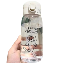 Water Bottle with Straw 600 ml Lightweight Sports Drinking Bottle Hydration Bottle with Leak-proof Lid Practical Bottle with Straw for Travel and Sports 2