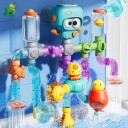 Water Pipe Construction Set for the Bath 21 pcs 27 x 26 x 7.5 cm Octopus Turning Wheels Shower Floating Cup Valves and Colourful Water Effects 4
