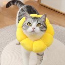 Waterdichte beschermhalsband voor katten in de vorm van een zonnebloem Zachte pluche halsband tegen bijten en likken Wondgenezing Maat S 4