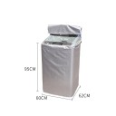 Waterdichte beschermhoes voor bovenladerwasmachine 95 × 60 × 62 cm Zilveren hoes tegen stof, zon en regen met opklapbaar deksel 2