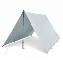 Waterdichte campingzeil tarp met bevestigingsogen 4 x 3 m Stof 15D met siliconen en PU laag Grijs Schuilplaats voor camping en outdoor 7