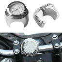 Waterdichte motorhorloge met wijzerplaat, glow in the dark, stuuraccessoires, 22-25 mm motorklok met batterijsleutel en geluiddemper 5