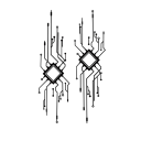 Waterdichte tatoeage 18 x 11 cm Blijft 12-15 dagen zitten Tijdelijke tatoeage met chipcircuits Technologisch ontwerp Modern patroon Eenvoudige 1