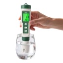 Waterkwaliteit tester 10-in-1 pH meter, EC, TDS, ORP, H2, zoutgehalte, resistiviteit, temperatuur, LCD achtergrondverlichting, wit-groen, voor aquaria en zwembaden 6