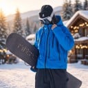 Waterproof and Windproof Ski Jacket with Hood and High Zip Collar with Zipper Pockets and Loose Fit Unisex 2